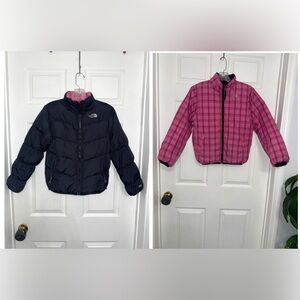 North Face Kids Reversible Puffer Jacket For Girls Size M.